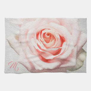 Linge De Cuisine Élégant Monogramme Floral