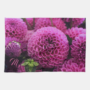 Linge De Cuisine Élégant Monogramme Floral