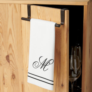 Linge De Cuisine Élégant Monogramme initial