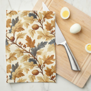 Linge De Cuisine Élégant Motif d'automne feuille de chêne et pineco