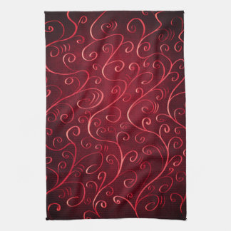 Linge De Cuisine Élégant Motif Red Swirl