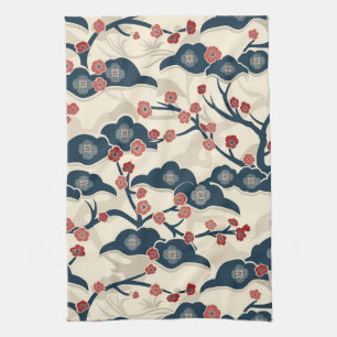 Linge De Cuisine Élégant Motif sans couture en fleur de cerisier (2