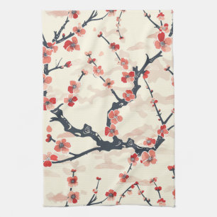 Linge De Cuisine Élégant Motif sans couture en fleur de cerisier (5