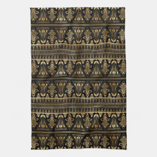 Linge De Cuisine Élégant noir et or Art Déco vintage des années 192