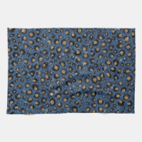 Élégant Parties scintillant Bleu Empreinte de léop