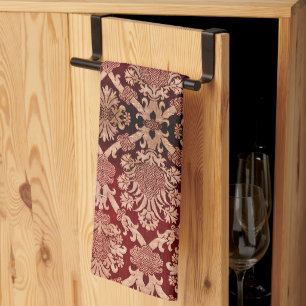 Linge De Cuisine Élégant Tissu Vintage rouge foncé