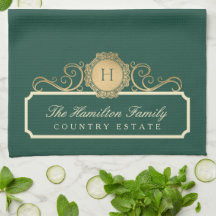 Élégante maison familiale Monogramme Héritage Vert