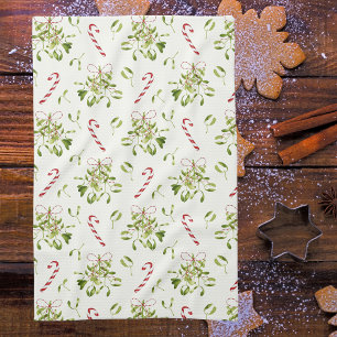 Linge De Cuisine Élégante verdure de Noël rouge et verte
