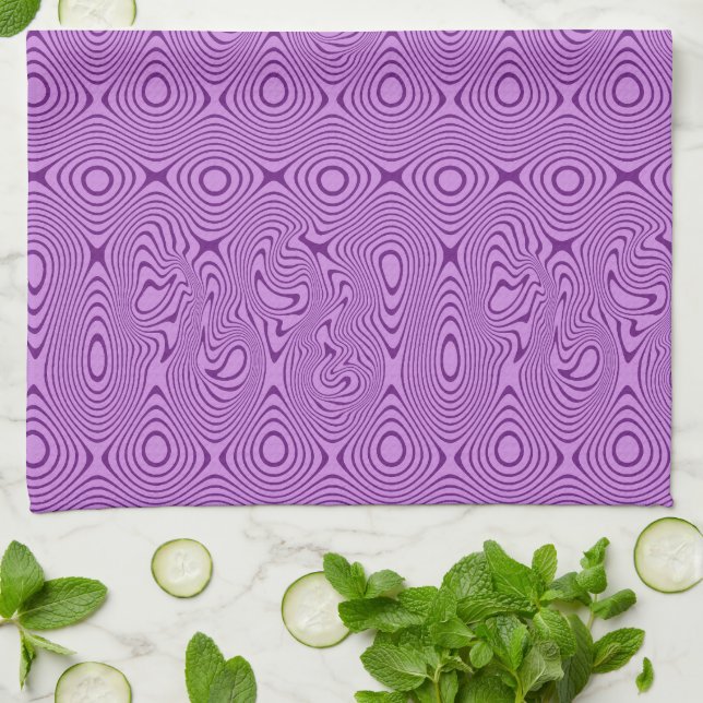 Linge De Cuisine Elegantly Trippy Lines and Shapes Pattern (Plié)