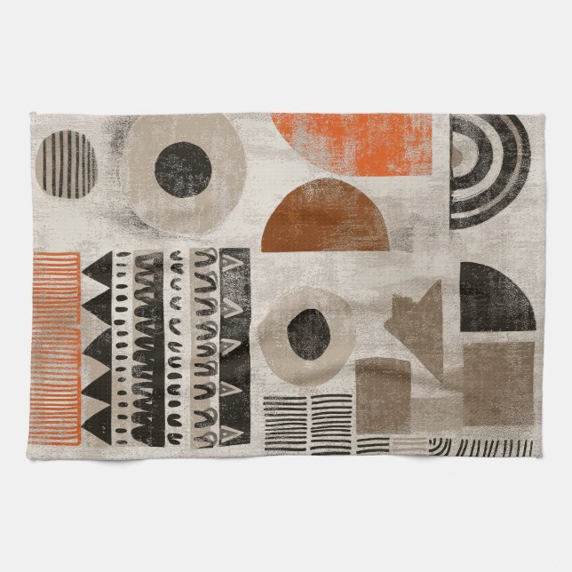 Linge De Cuisine éléments africains dans des couleurs atténuées (Horizontal)