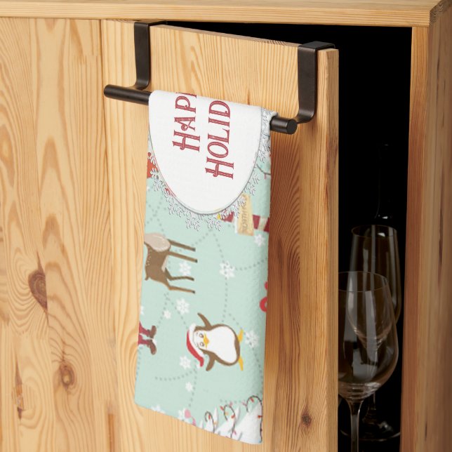 Linge De Cuisine Éléments de Noël Renne Elfes (Pliage en tiers)