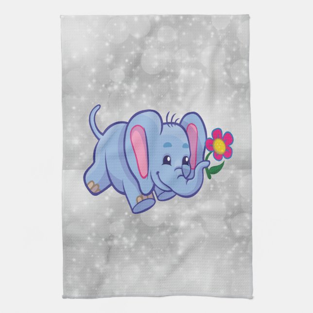 Linge De Cuisine Éléphant de dessin animé mignon (Vertical)