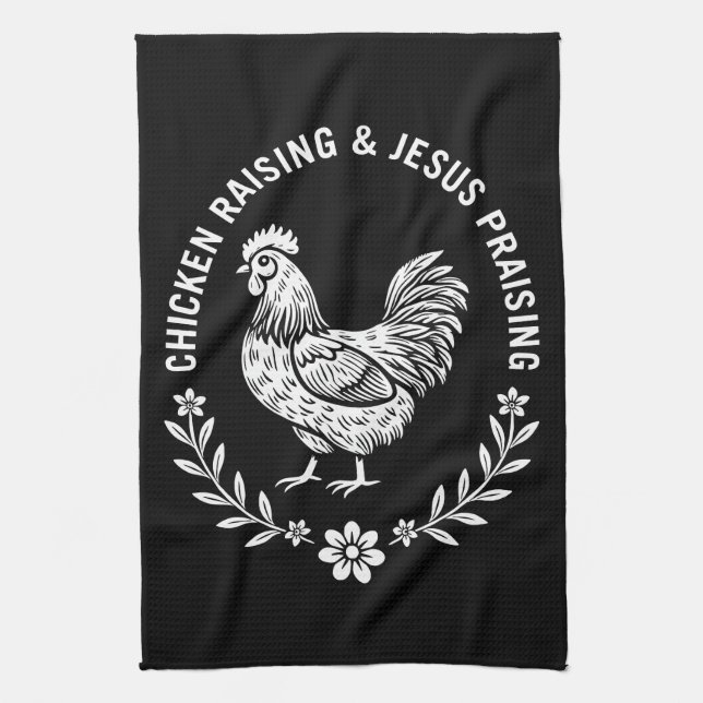 Linge De Cuisine Élevage de poulet et collecte de Jésus (Vertical)