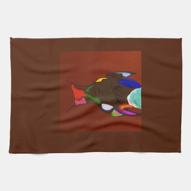 Linge De Cuisine Elf Map Art Kitchen Towel (Horizontal)