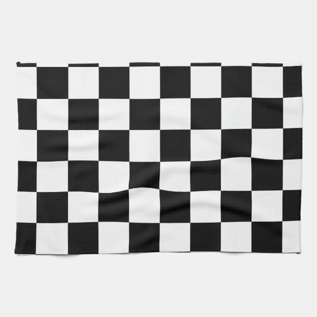 Linge De Cuisine Emballage du grand noir de motif Checkered de (Horizontal)
