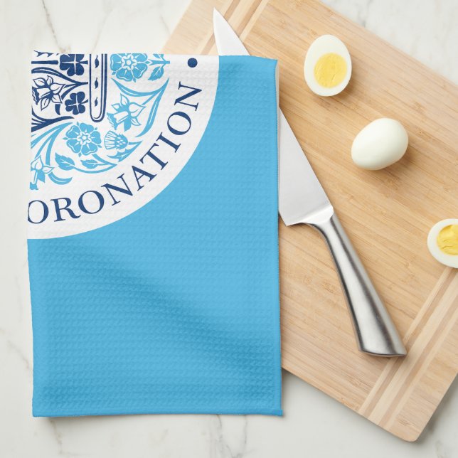 Linge De Cuisine Emblème de couronnement du roi Charles III, souven (Quart Plié)