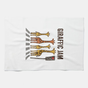 Linge De Cuisine Embouteillage giraffic Drôle de girafe traversant