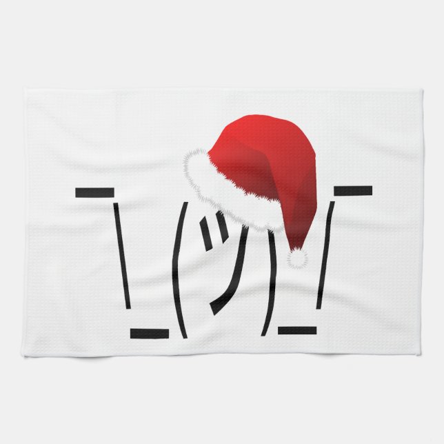 Linge De Cuisine emoji de shrug de noël (Horizontal)