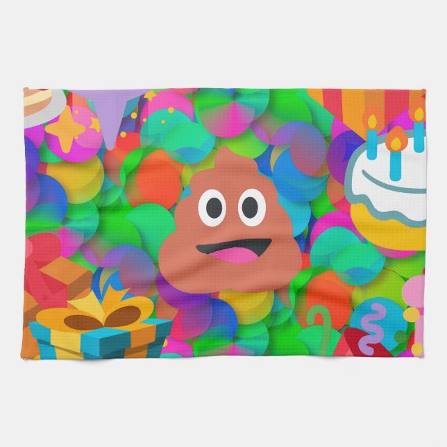 Linge De Cuisine emoji joyeux pod'anniversaire (Horizontal)