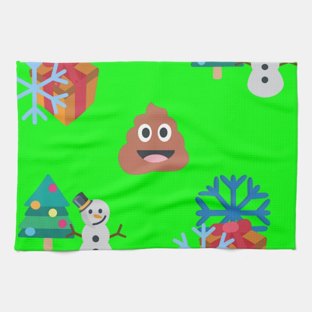 Linge De Cuisine emoji poop de noël (Horizontal)