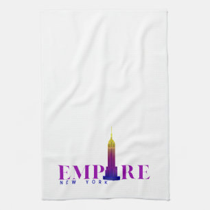 Linge De Cuisine Empire State Building-New York-Violet Vibrant