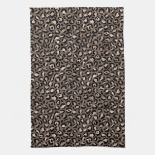 Linge De Cuisine Empreinte de léopard de bronze Brown au chocolat 