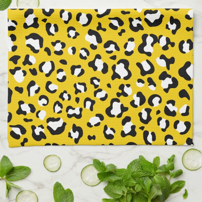 Linge De Cuisine Empreinte de léopard, Spots de léopard, Leopard Ja (Plié)