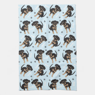 Linge De Cuisine Empreinte de patte chien mignon Motif os chien ble