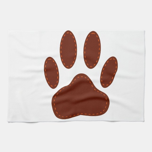 Linge De Cuisine Empreinte de patte de chien à pattes (Horizontal)