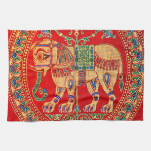 Linge De Cuisine Empreinte d'éléphants d'Inde orientale