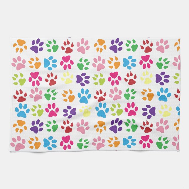 Linge De Cuisine Empreintes de pattes (Horizontal)