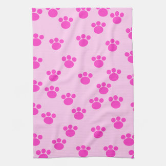 Linge De Cuisine Empreintes de pattes animaux. Rose rose-clair et