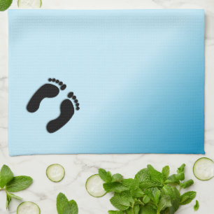 Linge De Cuisine Empreintes nues bleu