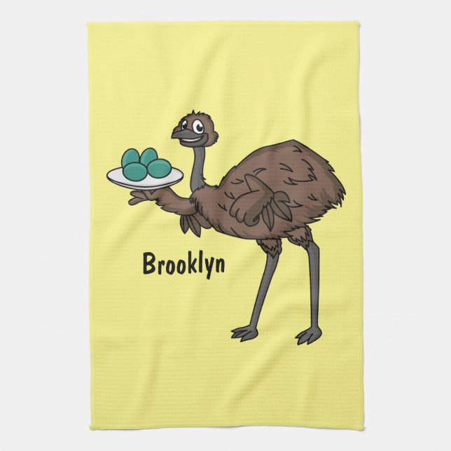 Linge De Cuisine Emu avec dessin animé d'oeufs (Vertical)