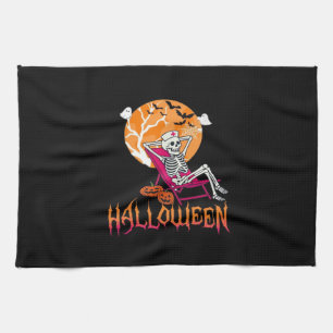 Linge De Cuisine En Attente D'Halloween Infirmière D'Été Skeleton P