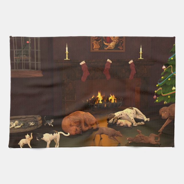 Linge De Cuisine En Attente Du Père Noël (Horizontal)