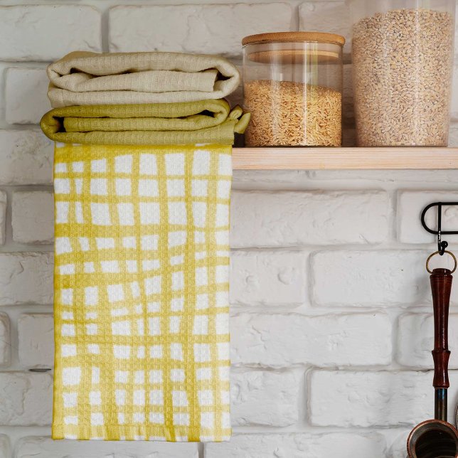 Linge De Cuisine en vichy motif en jaune (Créateur téléchargé)