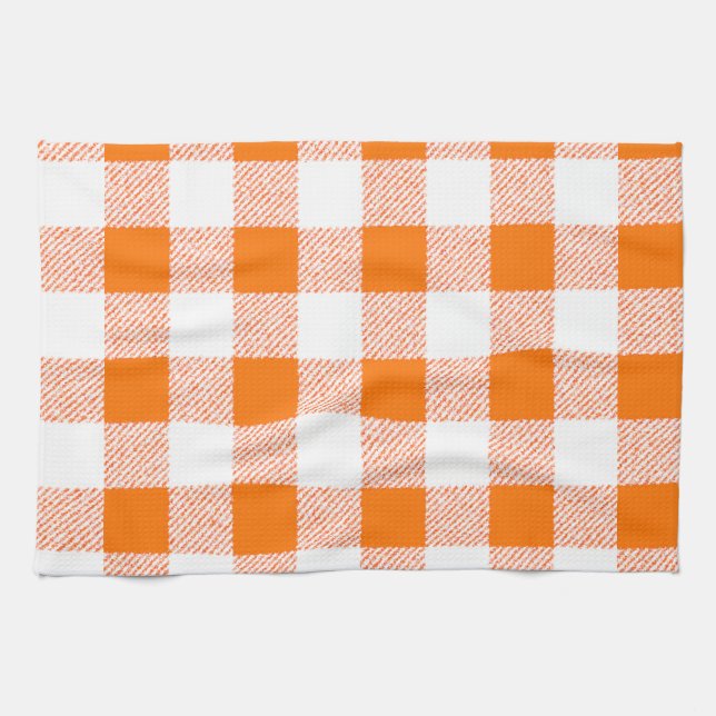 Linge De Cuisine en vichy orange (Horizontal)