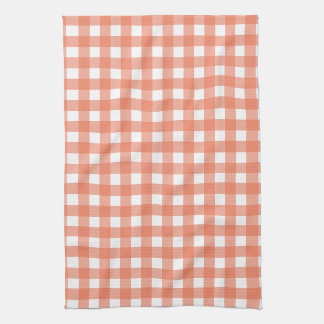 Linge De Cuisine En vichy orange (Vertical)