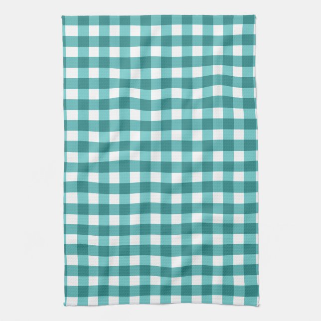 Linge De Cuisine en vichy turquoise (Vertical)