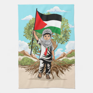 Linge De Cuisine Enfant avec le drapeau de Keffiyeh Palestine