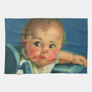 Linge De Cuisine Enfant vintage, bébé mignon garçon ou fille en cha