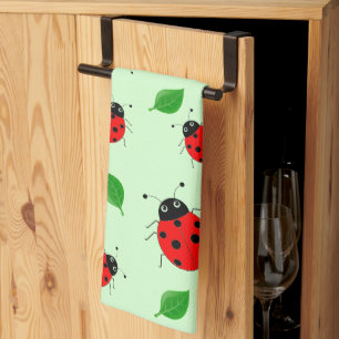 Linge De Cuisine Enfants mignonne Rouge coccinelle et congé vert en