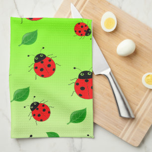 Linge De Cuisine Enfants mignonne Rouge coccinelle et congé vert en