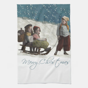 Linge De Cuisine Enfants vintages Dormir Noël hiver