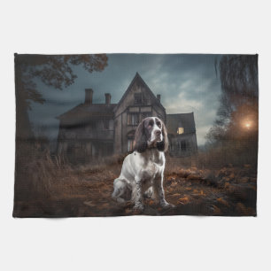 Linge De Cuisine English Springer Spaniel Halloween Épouvantable