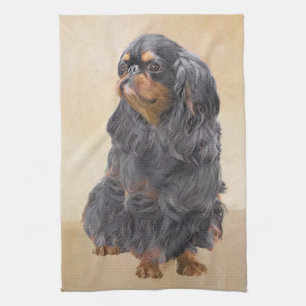 Linge De Cuisine English Toy Spaniel Peinture Animal Art original
