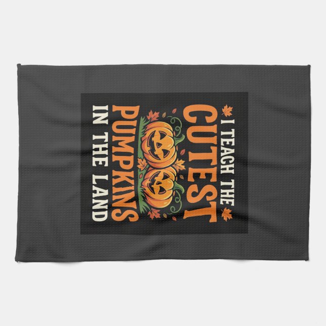 Linge De Cuisine Enseignant Halloween Citrouilles les Plus Mignonne (Horizontal)