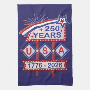 Linge De Cuisine Enseigne de marquise rétro USA 250e anniversaire 1