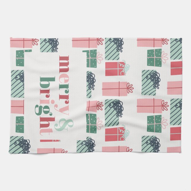 Linge De Cuisine Ensemble de Noël Merry & Bright (Horizontal)